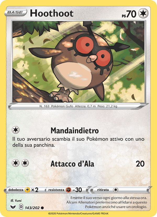 Hoothoot, carta 143 di Spada e Scudo