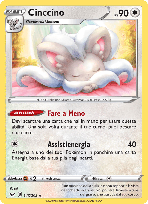 Cinccino, carta 147 di Spada e Scudo
