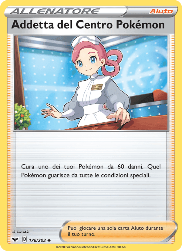 Addetta del Centro Pokémon, carta 176 de Spada e Scudo