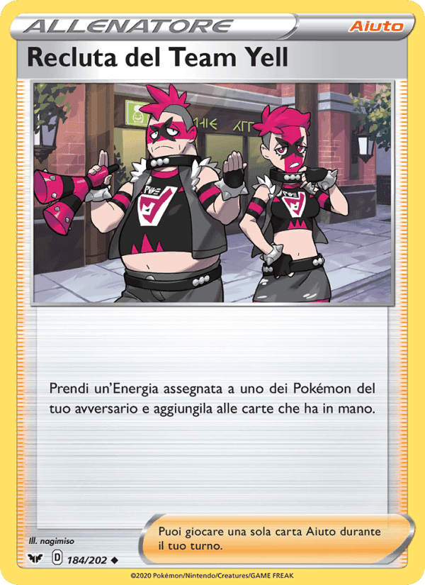 Recluta del Team Yell, carta 184 di Spada e Scudo