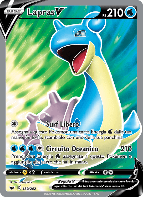 Lapras V, carta 189 di Spada e Scudo
