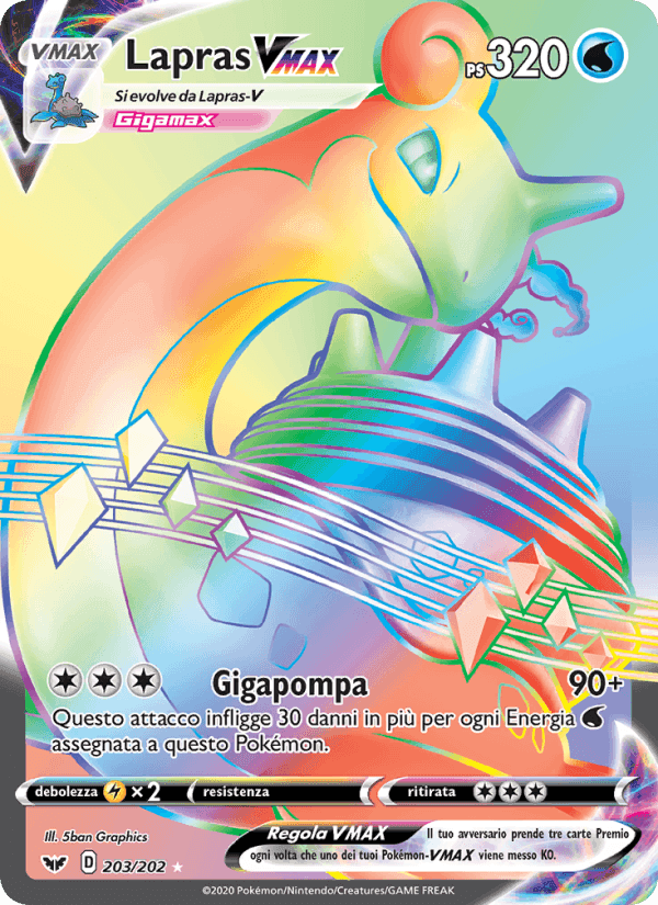 Lapras VMAX, card 203 from Spada e Scudo