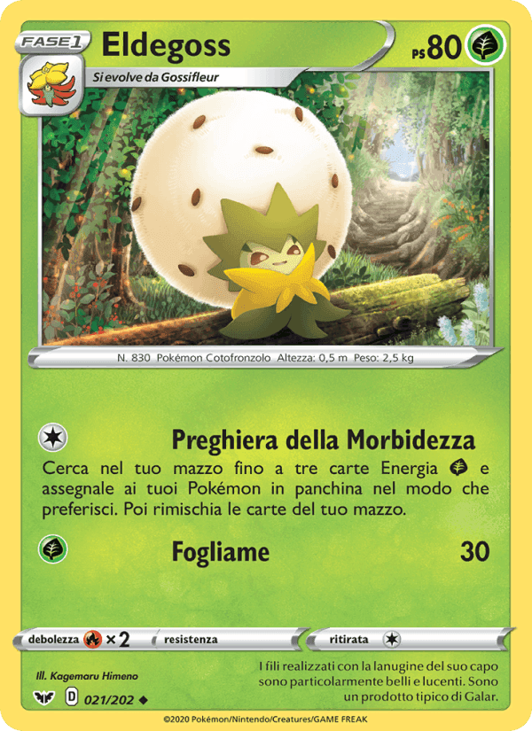 Eldegoss, carta 21 di Spada e Scudo