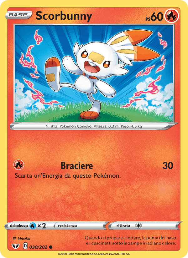 Scorbunny, carta 30 di Spada e Scudo