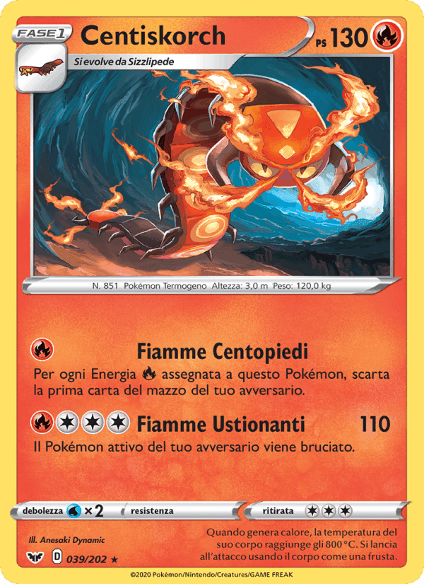 Centiskorch, carta 39 di Spada e Scudo