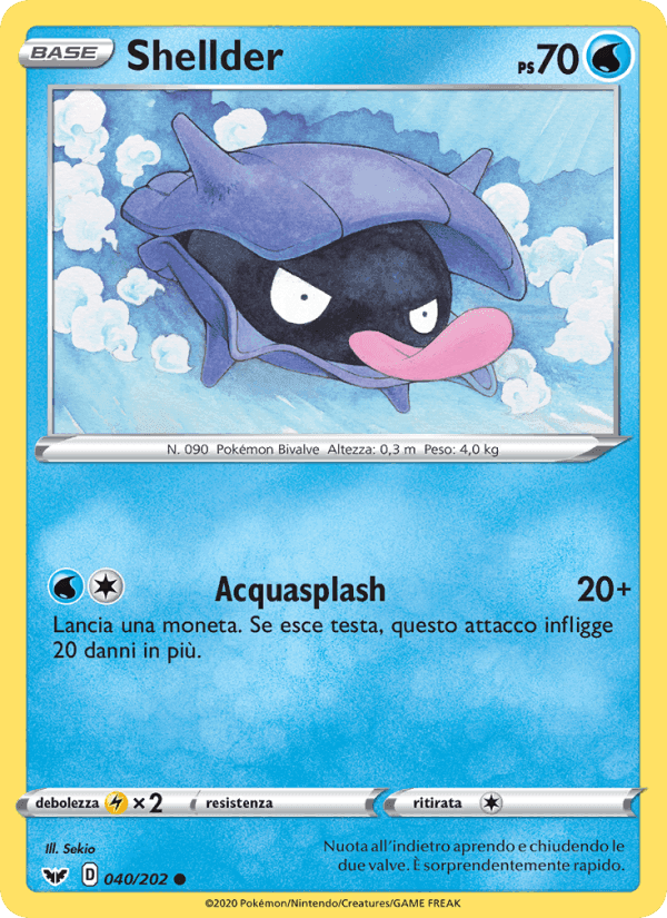 Shellder, carta 40 di Spada e Scudo