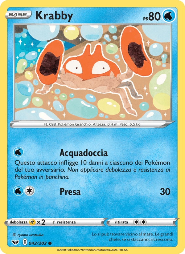 Krabby, carta 42 di Spada e Scudo
