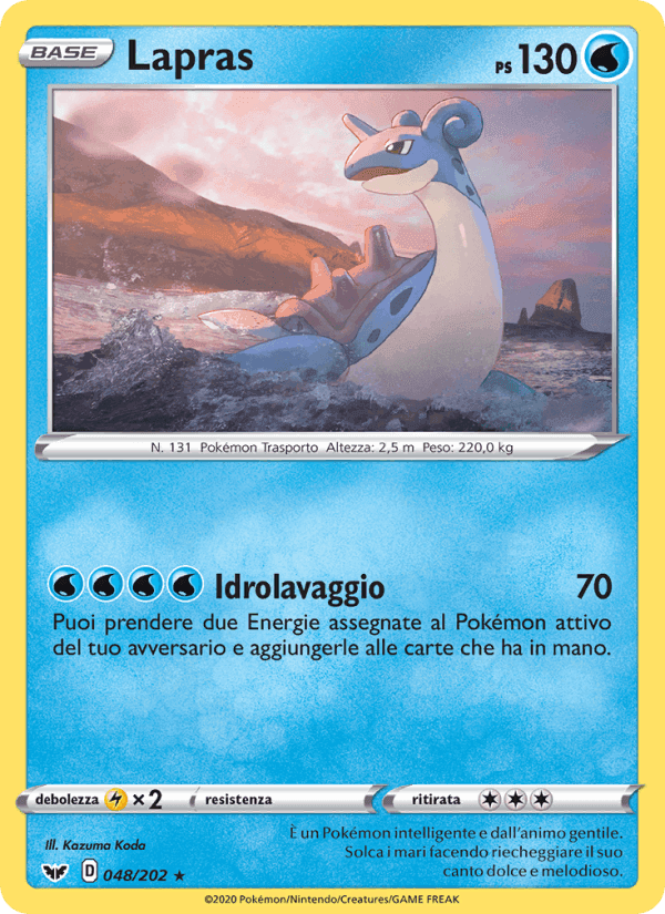 Lapras, carta 48 di Spada e Scudo