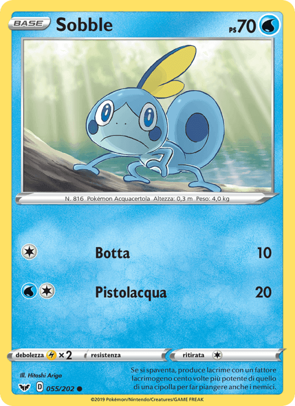 Sobble, card 55 from Spada e Scudo
