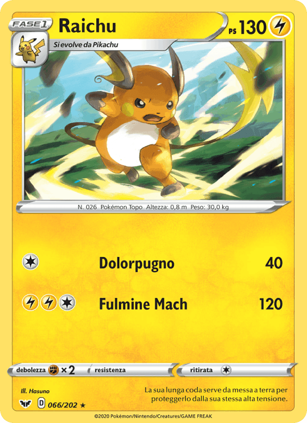 Raichu, card 66 from Spada e Scudo