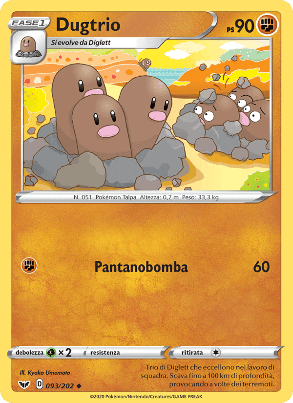 Dugtrio, card 93 from Spada e Scudo