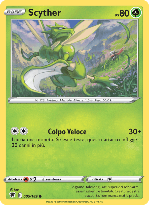 Scyther, carta 005 di Lucentezza Siderale