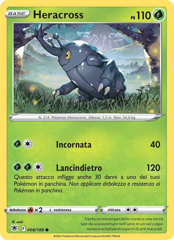 Heracross, carta 008 di Lucentezza Siderale