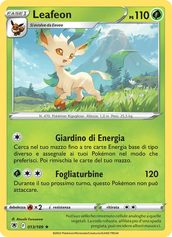 Leafeon, carta 013 di Lucentezza Siderale