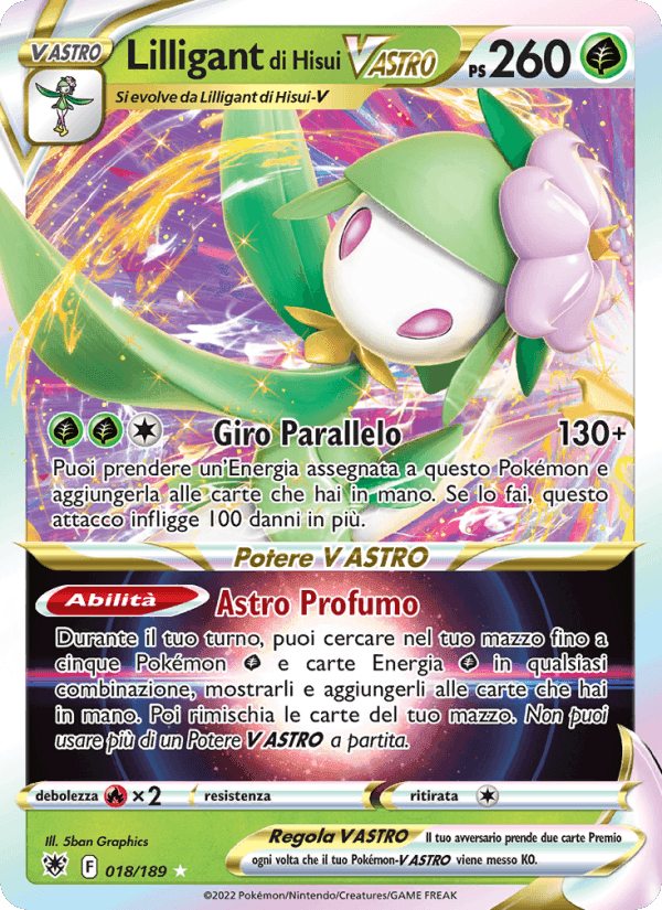 Lilligant di Hisui V ASTRO, carta 018 di Lucentezza Siderale