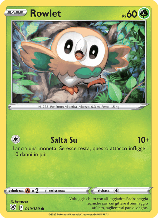 Rowlet, carte 019 de Lucentezza Siderale