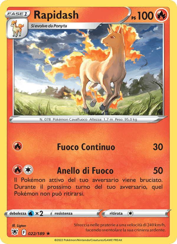 Rapidash, carta 022 de Lucentezza Siderale