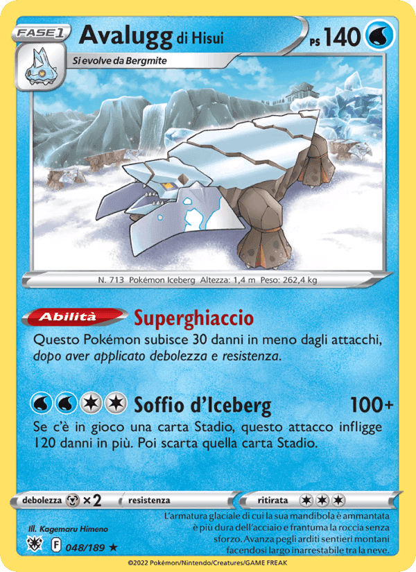 Avalugg di Hisui, carta 048 de Lucentezza Siderale