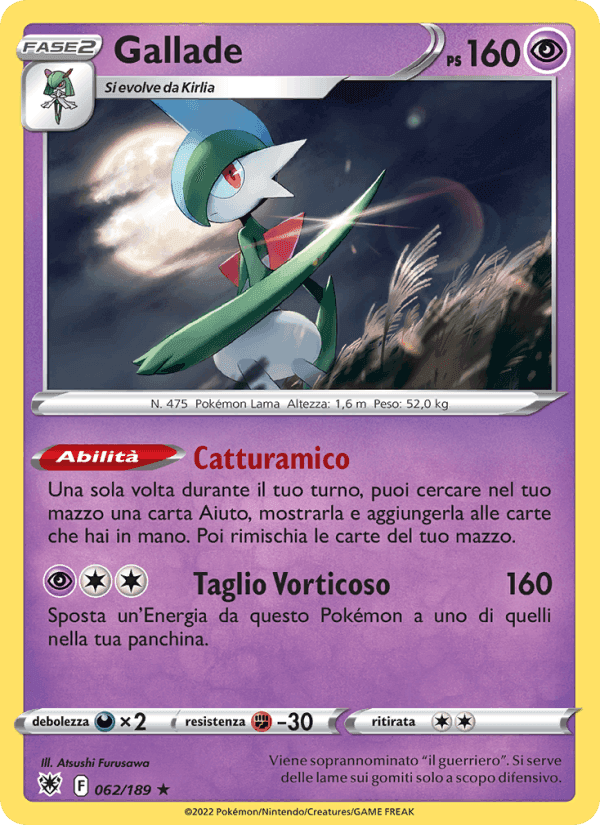 Gallade, card 062 from Lucentezza Siderale
