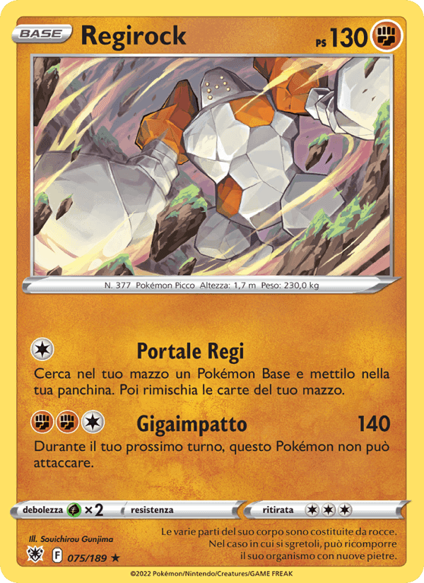 Regirock, card 075 from Lucentezza Siderale