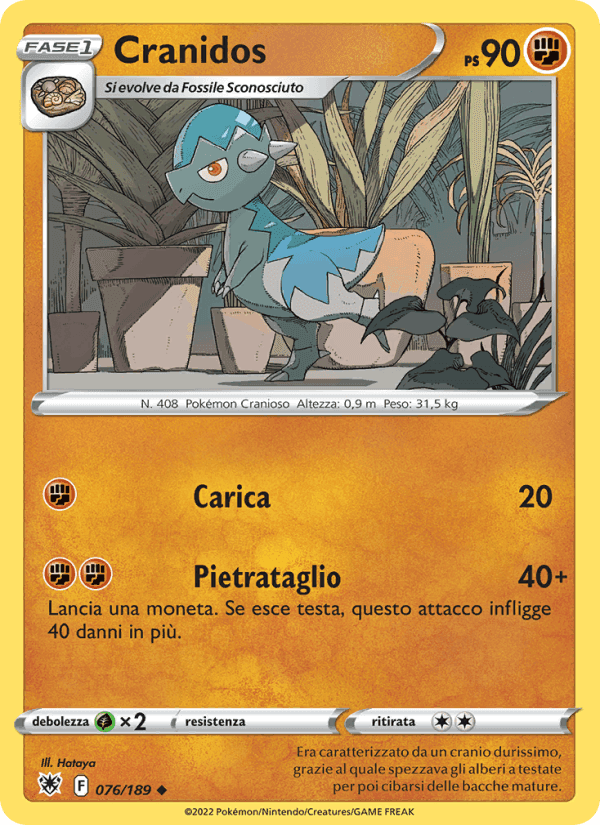 Cranidos, card 076 from Lucentezza Siderale