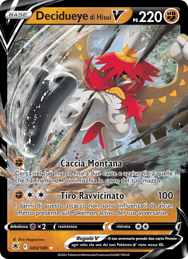 Decidueye di Hisui V, carta 083 di Lucentezza Siderale