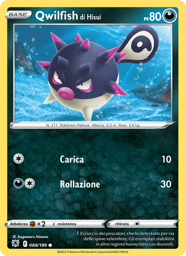 Qwilfish di Hisui, carta 088 di Lucentezza Siderale