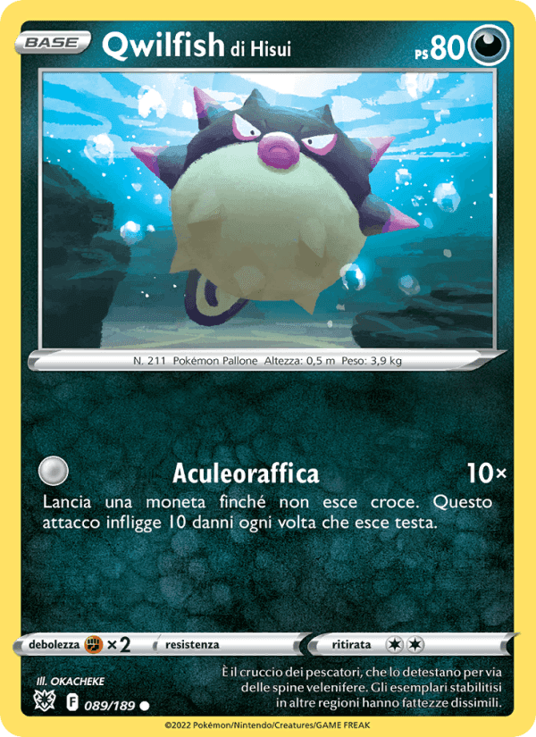Qwilfish di Hisui, carta 089 di Lucentezza Siderale
