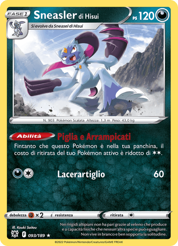 Sneasler di Hisui, carta 093 di Lucentezza Siderale