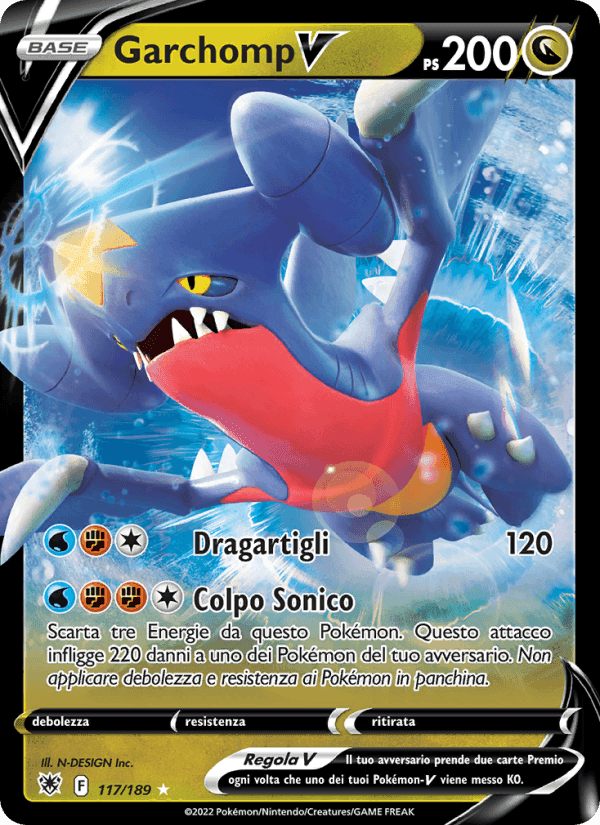 Garchomp V, card 117 from Lucentezza Siderale