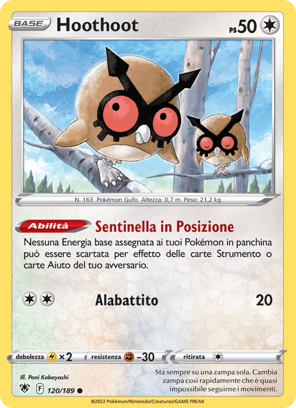 Hoothoot, card 120 from Lucentezza Siderale