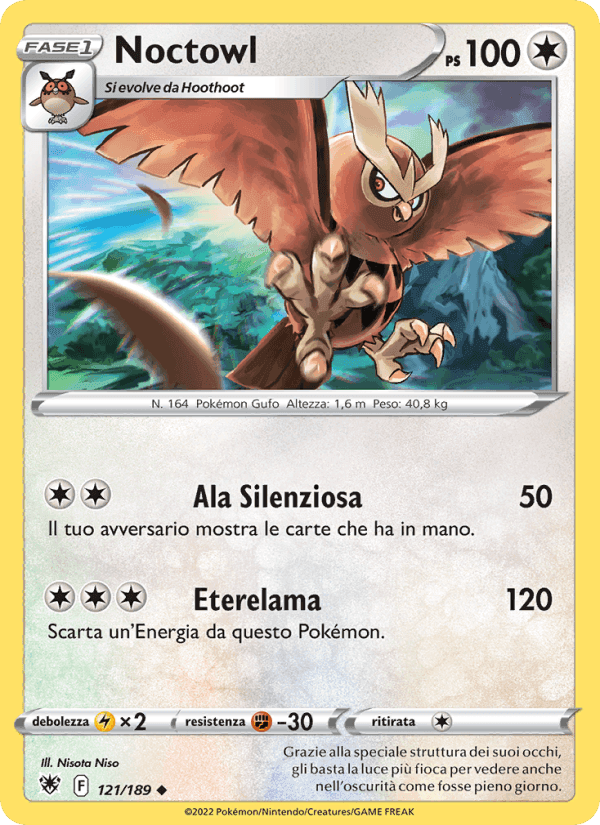 Noctowl, carta 121 di Lucentezza Siderale