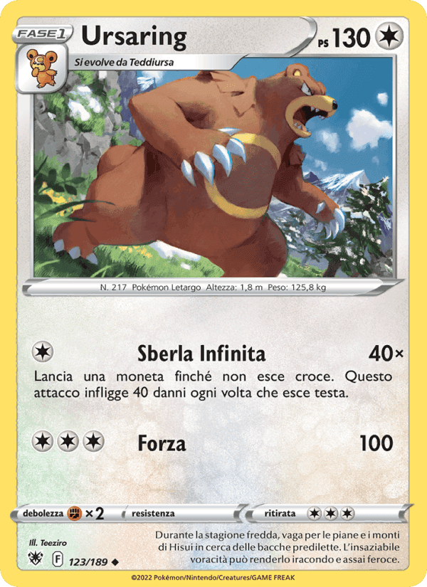 Ursaring, card 123 from Lucentezza Siderale