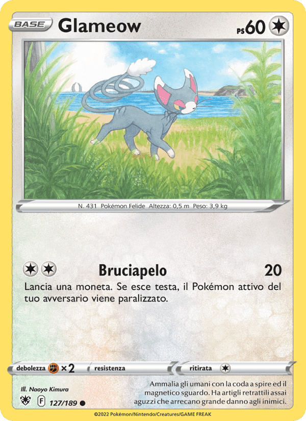 Glameow, card 127 from Lucentezza Siderale