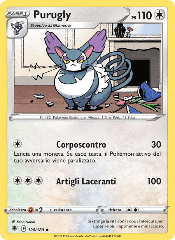 Purugly, carta 128 di Lucentezza Siderale