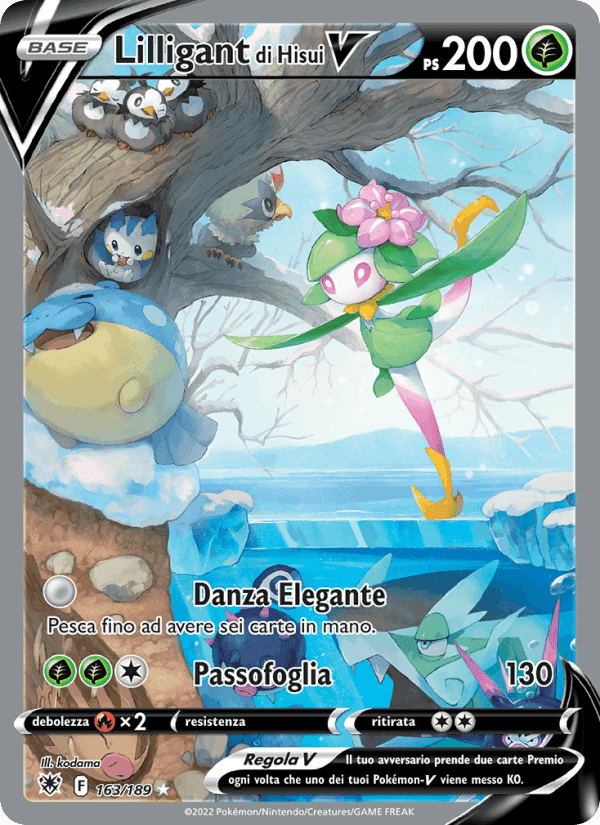 Lilligant di Hisui V, carte 163 de Lucentezza Siderale