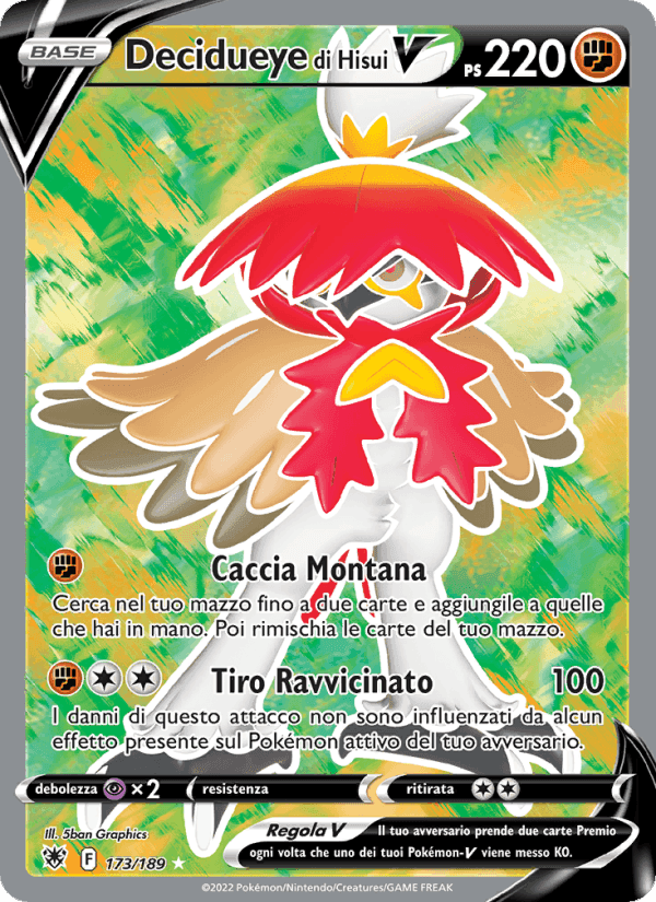 Decidueye di Hisui V, carta 173 di Lucentezza Siderale