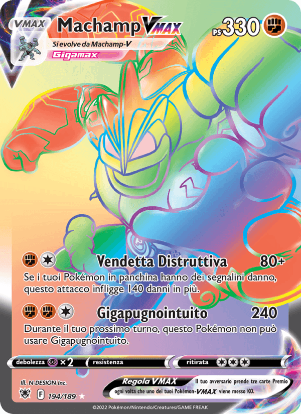 Machamp VMAX, card 194 from Lucentezza Siderale