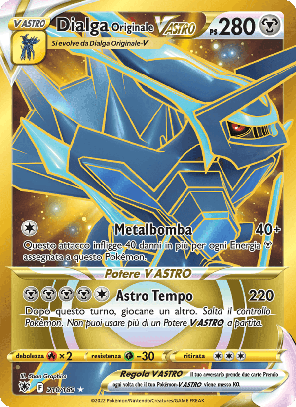 Dialga Originale V ASTRO, carta 210 di Lucentezza Siderale