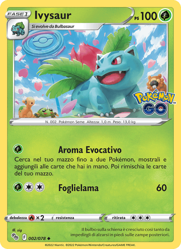 Ivysaur, carta 002 di Pokémon GO