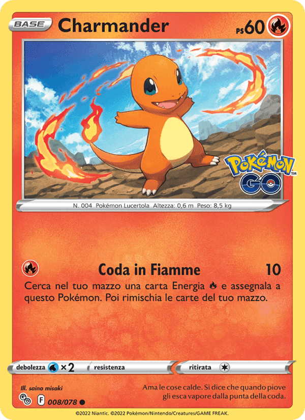 Charmander, carta 008 de Pokémon GO