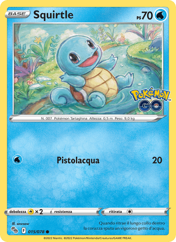 Squirtle, carta 015 de Pokémon GO