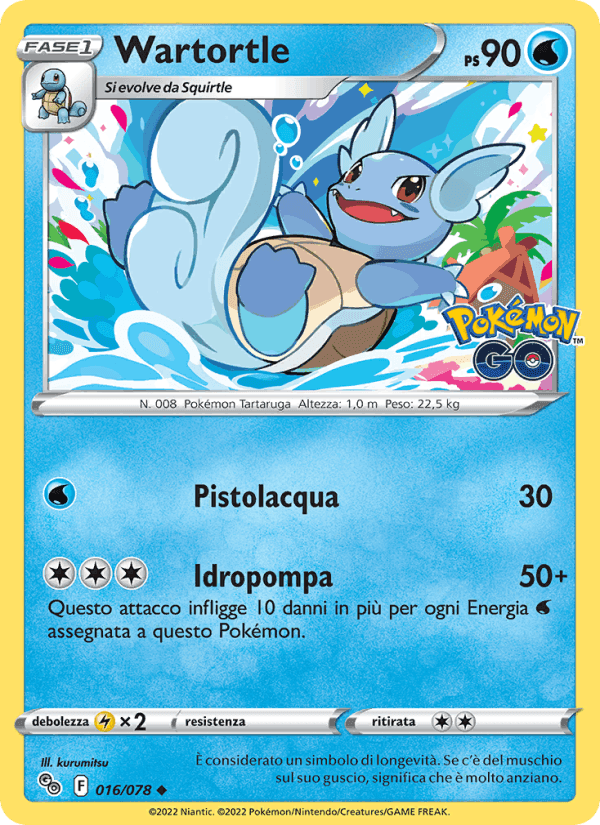 Wartortle, carta 016 de Pokémon GO
