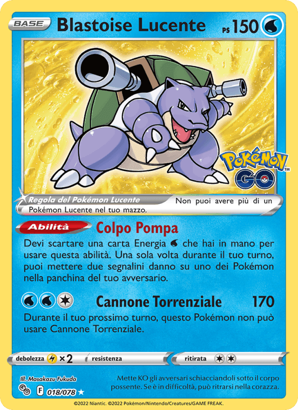 Blastoise Lucente, carta 018 di Pokémon GO