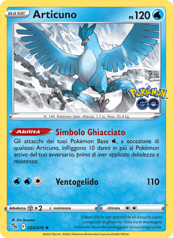 Articuno, carta 024 di Pokémon GO