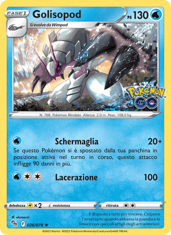 Golisopod, carta 026 de Pokémon GO