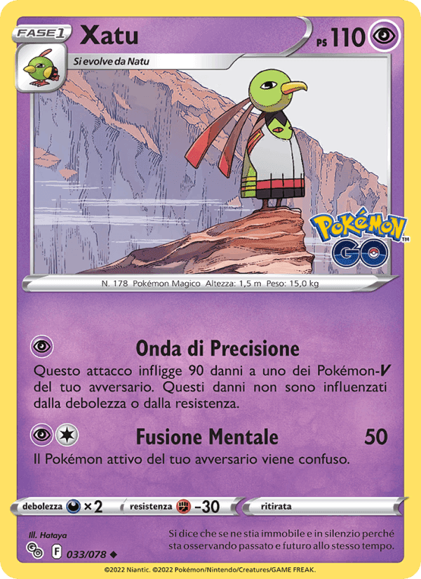 Xatu, carta 033 di Pokémon GO