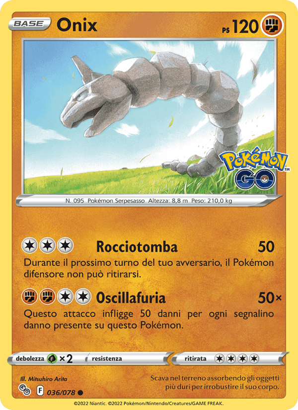 Onix, carta 036 di Pokémon GO
