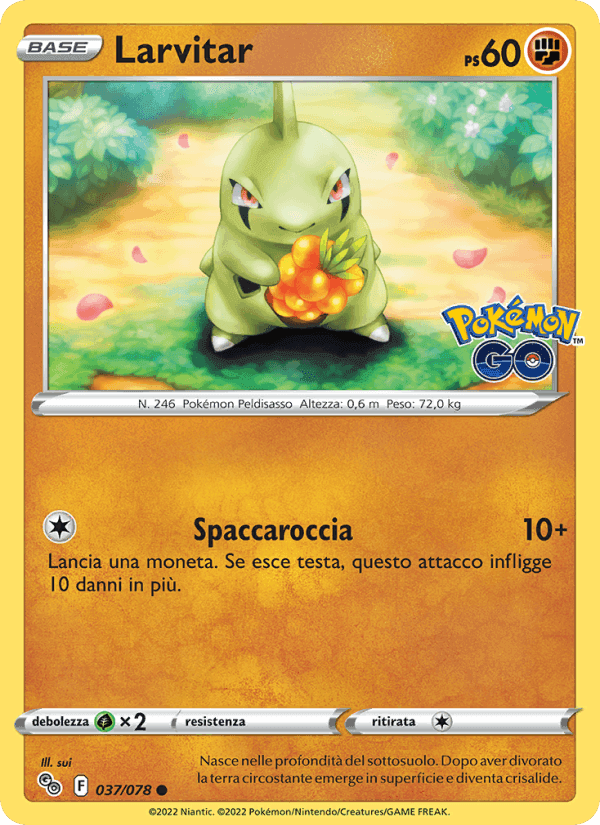 Larvitar, carta 037 di Pokémon GO