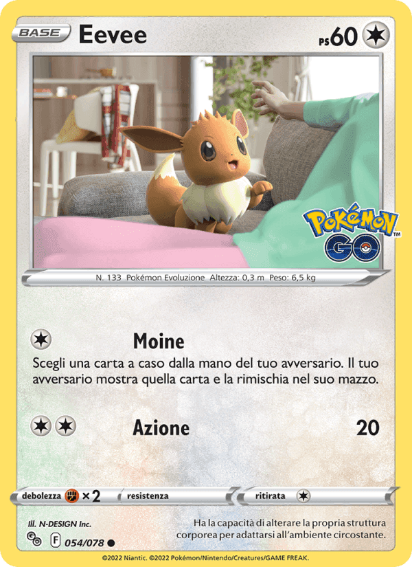 Eevee, carta 054 di Pokémon GO